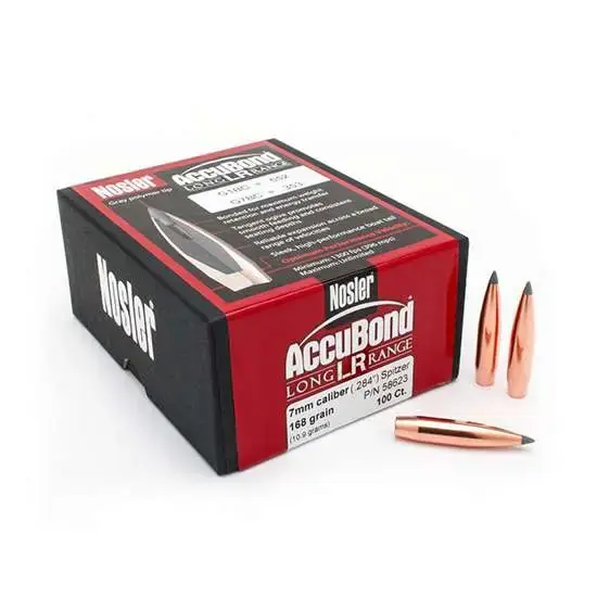 Nosler 58455 AccuBond Long Range 30 Cal .308 168 gr Spitzer Point 100 Per Box