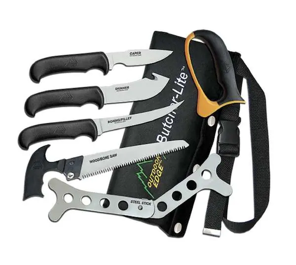 Outdoor Edge BL1 ButcherLite 4.30"/4.50"/5.9"/6" Plain/Saw FRN Black Handle Folding