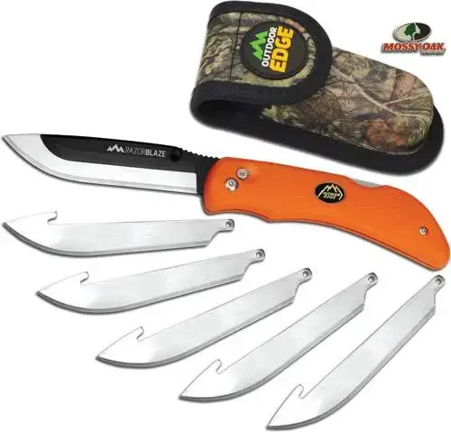 Outdoor Edge RB20C RazorLite 3.50" Drop Point Plain FRN Orange Handle Folding