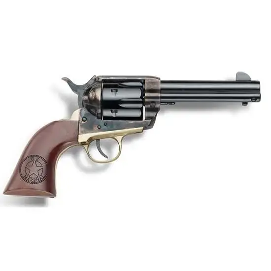 EMF US MARSHAL 357 MAG SA HGR 4 3/4" CASEHARDENED BLUE BRASS B/ST/G LSR ENG GRIP WALNUT