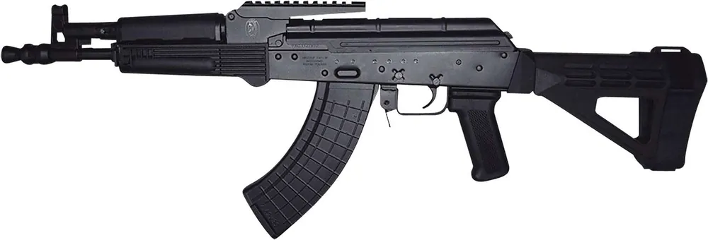 Pioneer Arms AK0031ESBM47 Hellpup Elite Optic Rail with Picatinny Rail 7.62x39mm 11.73" 30+1 Black Polymer Pistol Brace