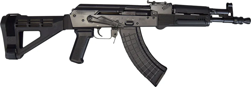 Pioneer Arms AK0031SBM47 Hellpup Elite Fixed Brace 7.62x39mm 11.73" 30+1 Black Black Polymer Pistol Brace