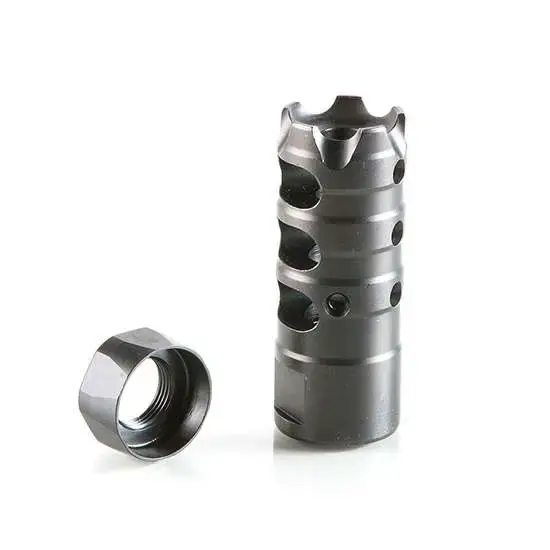 Patriot Ordnance Factory 00308 Triple Port 223 Rem,5.56x45mm NATO Muzzle Brake 1/2"-28 tpi Black Nitride Steel