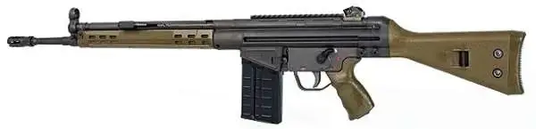PTR-91 GIR, Semi-automatic Rifle, 308 Win, 18" Barrel, Black Finish, Green Furniture