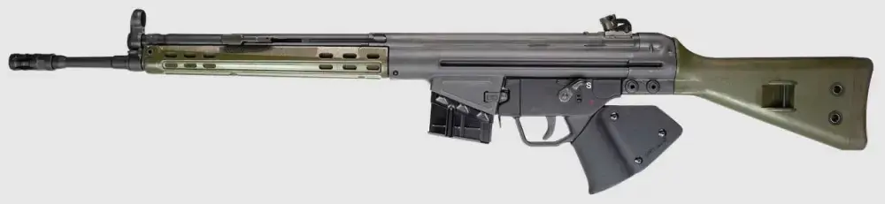 PTR 405 GI 100 *CA Compliant 308 Win,7.62x51mm NATO 18" 10+1 Black Parkerized Green Stock Black California Paddle Grip