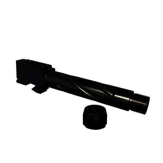RIVAL ARMS RA20G202A Threaded Barrel Compatible with Glock 19 Gen 3/4 416 Stainless Steel Black PVD