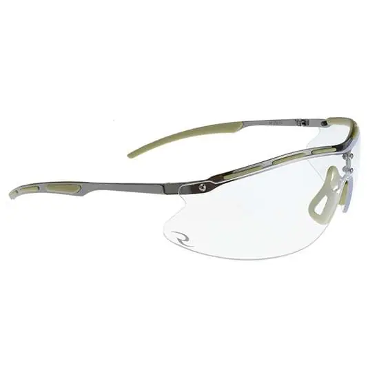 Radians CSB1011BX Bravo Glasses Eye Protection Silver Metal Frame Polycarbonate Clear Lens 1 Pair
