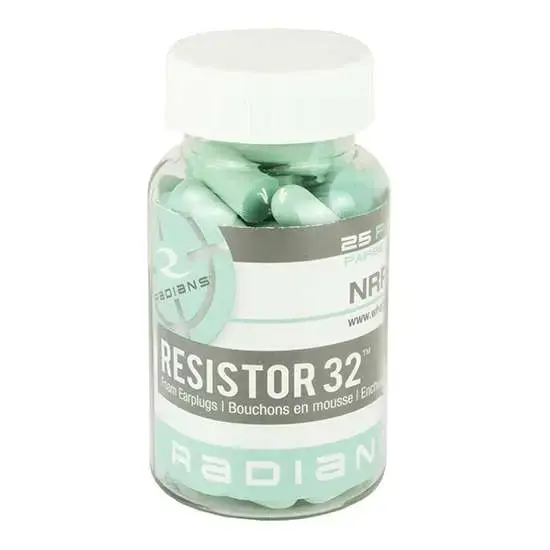 Radians FP70A/25 Resistor Earplugs Foam 32 dB Aqua Blue 25 Pair