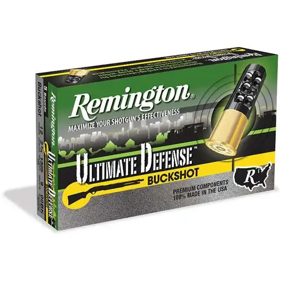 Remington Ammunition 12B008RRHD Ultimate Defense 12 Gauge 2.75 8 Pellets 00 Buck Shot 5 Round Box