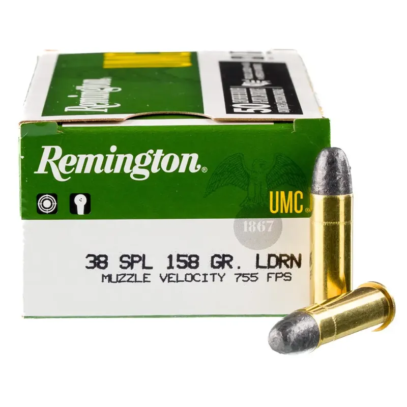 Remington Ammunition L38S5 UMC 38 Special 158 gr Lead Round Nose (LRN) 50 Round Box