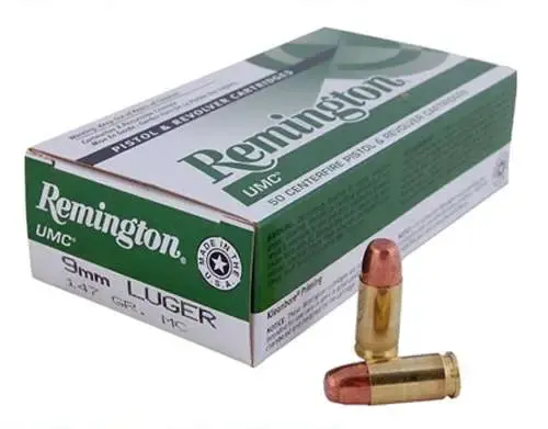 Remington Ammunition L9MM9 UMC 9mm Luger 147 gr Full Metal Jacket (FMJ) 50 Round Box