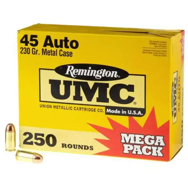 Remington Ammunition L45AP4A UMC 45 ACP 230 gr AccuBond Long Range 250 Round Box (Mega Pack)