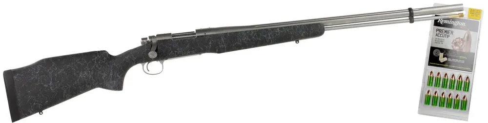 Remington Firearms 86960 700 Ultimate Muzzleloader 50 Cal 26" UML Stainless Black w/Gray Webbing Bell&Carlson Medalist M40 Stock