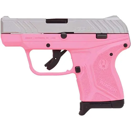 RUG LCPII 380ACP PINK FRAME SATIN ALUM SLIDE