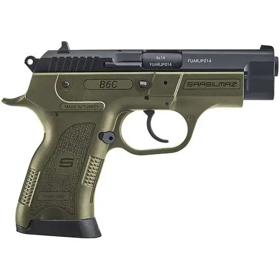 Sar USA B6C9OD B6C 9mm Luger 3.80" 13+1 OD Green Black Oxide Steel OD Green Polymer Grip