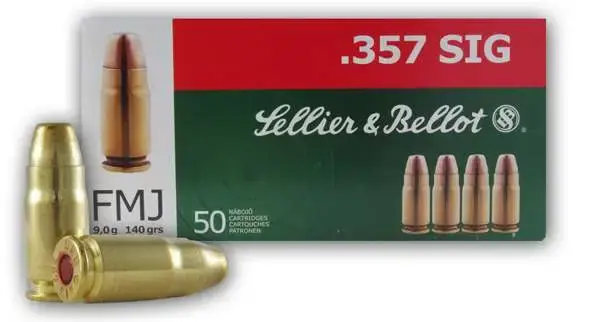 Sellier & Bellot SB357SIG Handgun 357 Sig 140 gr Full Metal Jacket (FMJ) 50 Round Box