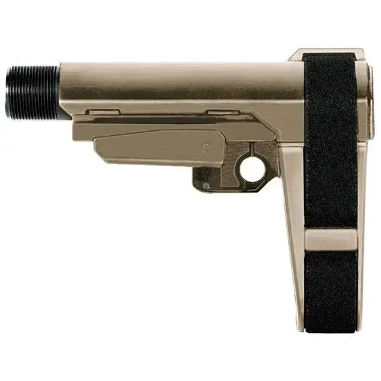 SB Tactical SBA302SB AR Brace SBA3 AR Platforms Flat Dark Earth Elasto-Polymer 6-Position Adjustable