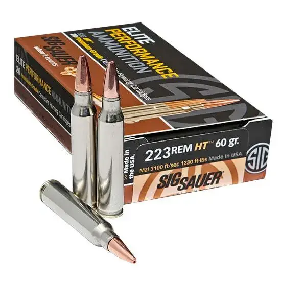 Sig Sauer E223H120 Elite Copper Hunting 223 Rem 60 gr Jacketed Hollow Point (JHP) 20 Round Box