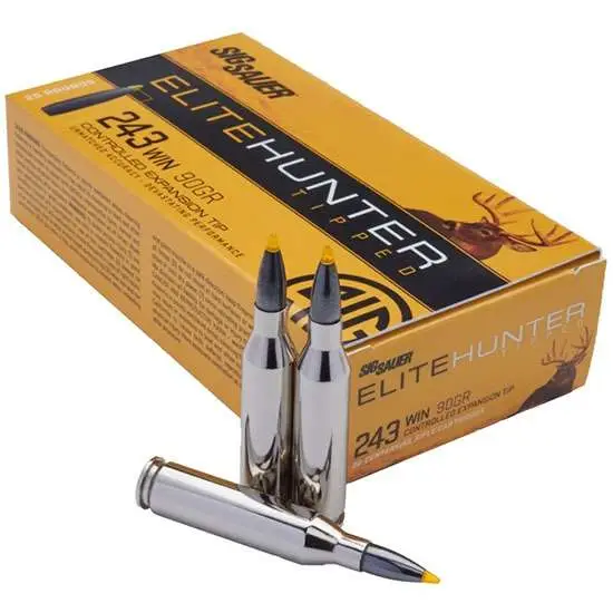 Sig Sauer E243TH220 Elite Hunter Tipped 243 Win 90 gr Controlled Expansion Tip 20 Round Box