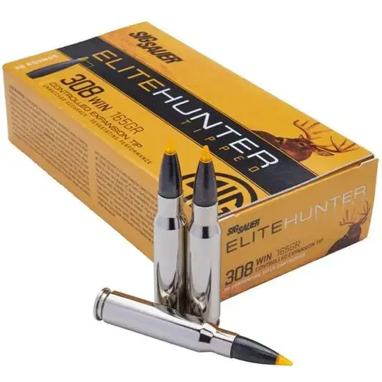 Sig Sauer E308TH220 Elite Hunter Tipped 308 Win 165 gr Controlled Expansion Tip 20 Round Box