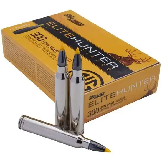 Sig Sauer E3WMMTH320 Elite Hunter Tipped 300 Win Mag 180 gr Controlled Expansion Tip 20 Round Box