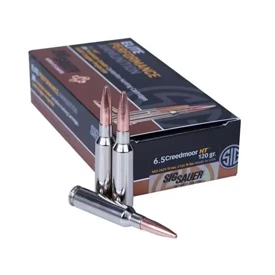Sig Sauer E65CH120 Elite Copper Hunting 6.5 Creedmoor 120 gr Jacketed Hollow Point (JHP) 20 Round Box