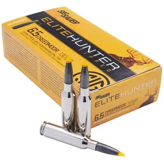 Sig Sauer E65CMTH120 Elite Hunter Tipped 6.5 Creedmoor 130 gr Controlled Expansion Tip 20 Round Box