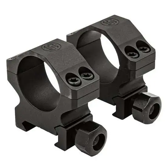 ALPHA1 SCOPE RINGS, 35MM, MED PROFILE 0.95 IN. , ALUM, SIG HUNTING, COMPLETE SET, MATTE BLK
