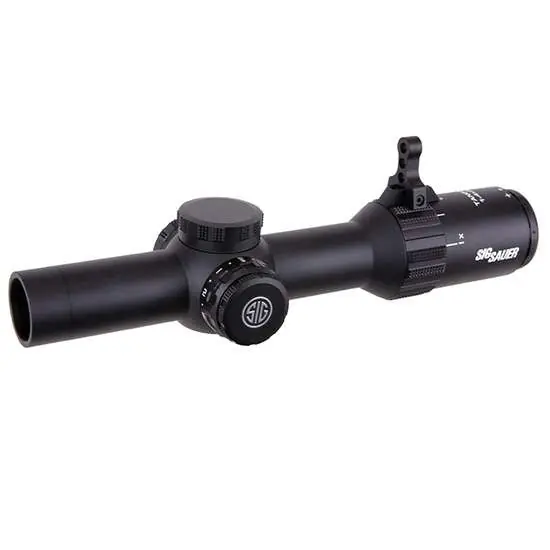 Sig Sauer Electro-Optics SOT41112 Tango4 1-4x 24mm Obj 97.50-23.60 ft @ 100 yds FOV 30mm Tube Black Finish Illuminated Horseshoe Dot 300 Blk (FFP)