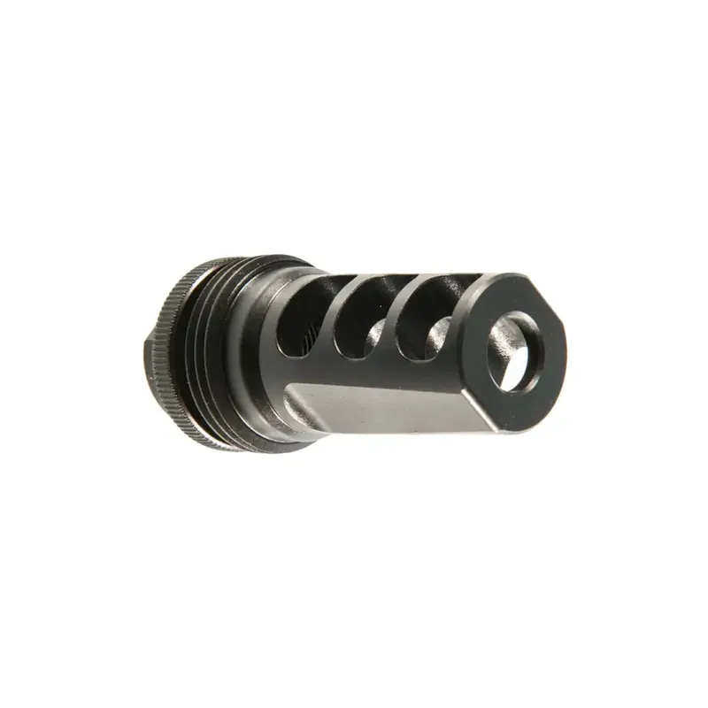 SilencerCo AC858 ASR 338 Cal Muzzle Brake 3/4"-24 tpi Black Steel