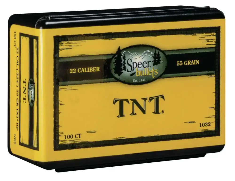 Speer 1032 TNT .22 Cal .224 55 gr Jacketed Hollow Point (JHP) 100 Per Box