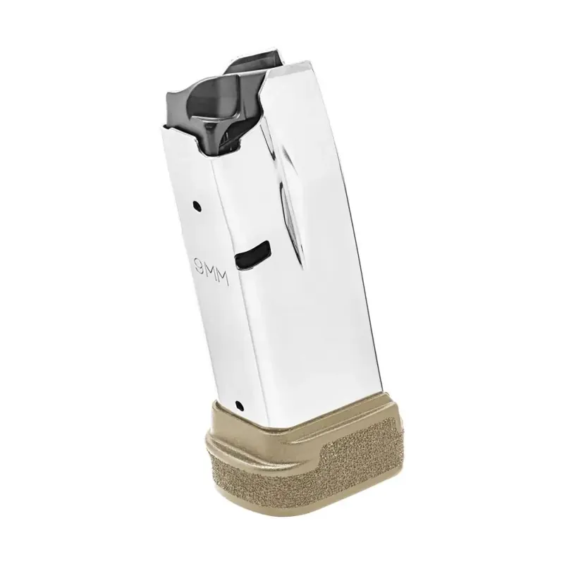 Springfield Armory HC5913F Hellcat 9mm Luger Springfield Hellcat Magazine 13rd Silver w/Flat Dark Earth Base Stainless Steel Extended