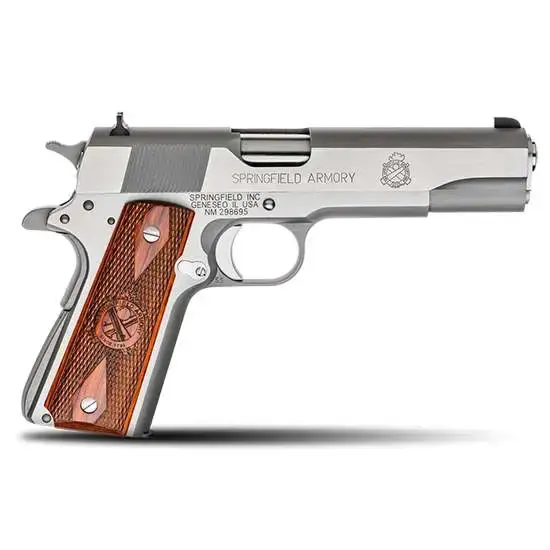 Springfield Armory PB9151L 1911 Mil-Spec 45 ACP 5" 7+1 Stainless Steel Crossed Cannon Cocobolo Grip