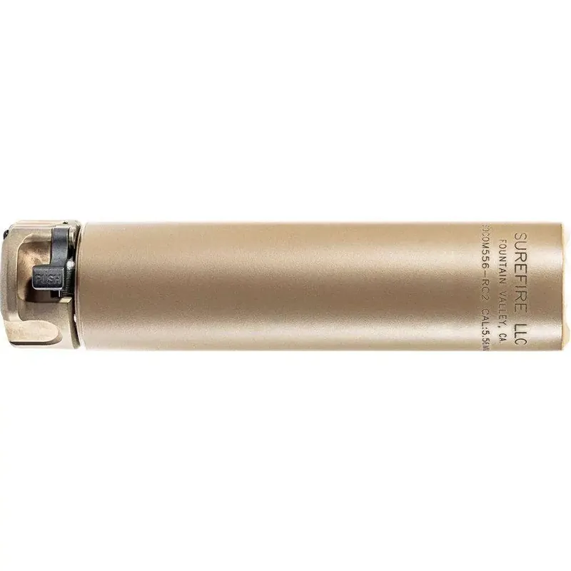 2ND GEN SOCOM SUPPRESSOR, HIGH TEMPERATURE ALLOY CONSTRUCTION, FOR USE WITH 5.56 CALIBER AMMUNITION, DARK EARTH FINISH