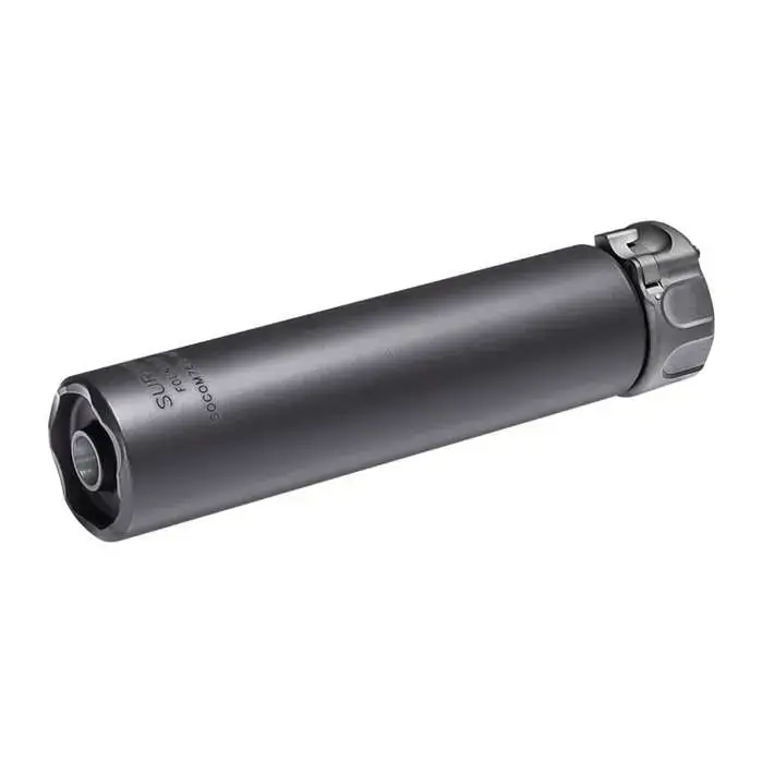 2ND GEN SOCOM SUPPRESSOR, HIGH TEMPERATURE ALLOY CONSTRUCTION, FOR USE WITH 7.62 CALIBER AMMUNITION, BLACK FINISH