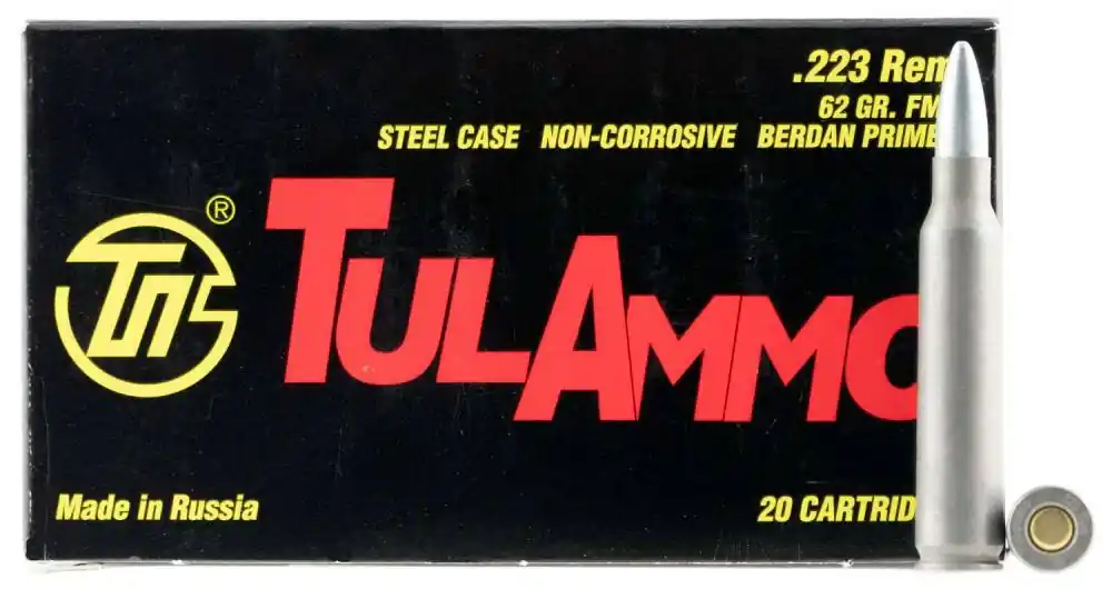 Tulammo TA223620 Rifle 223 Rem 62 gr Full Metal Jacket (FMJ) 20 Round Box