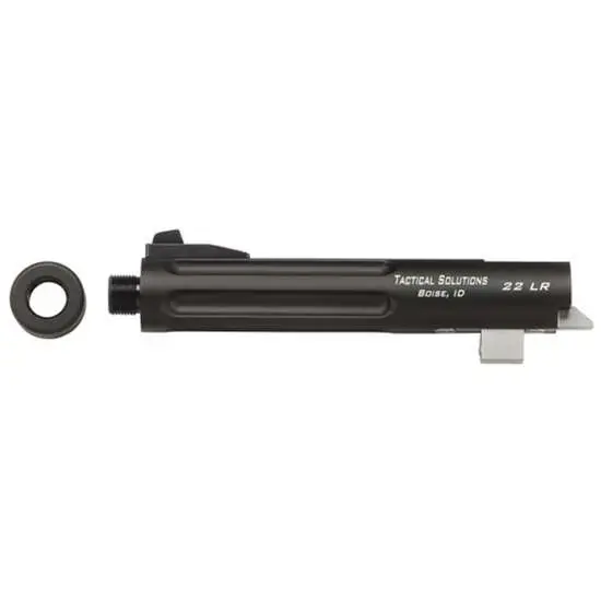 Tactical Solutions TL55TEMBRF Trail-Lite Barrel Fluted/Threaded 22 LR 5.50" Browning Buckmark Matte Black Aluminum