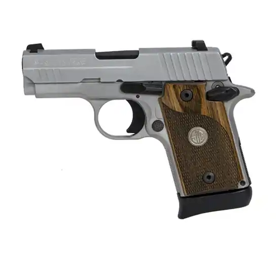 SIG P938 ASE 9MM SS PVD SLIDE AND FRAME WALNUT