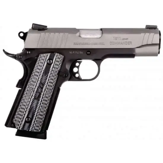 Taurus 1191101COMGV 1911 Commander 45 ACP 4.20" 8+1 Black Gray Cerakote Slide Gray VZ Grip