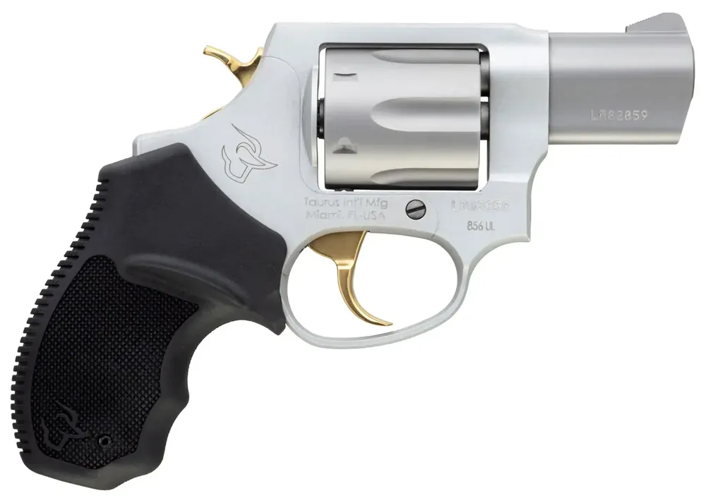 Taurus 2856029ULGLD 856 Ultra-Lite 38 Special 6 Round 2" Stainless Stainless Aluminum Gold Accents Black Rubber Grip