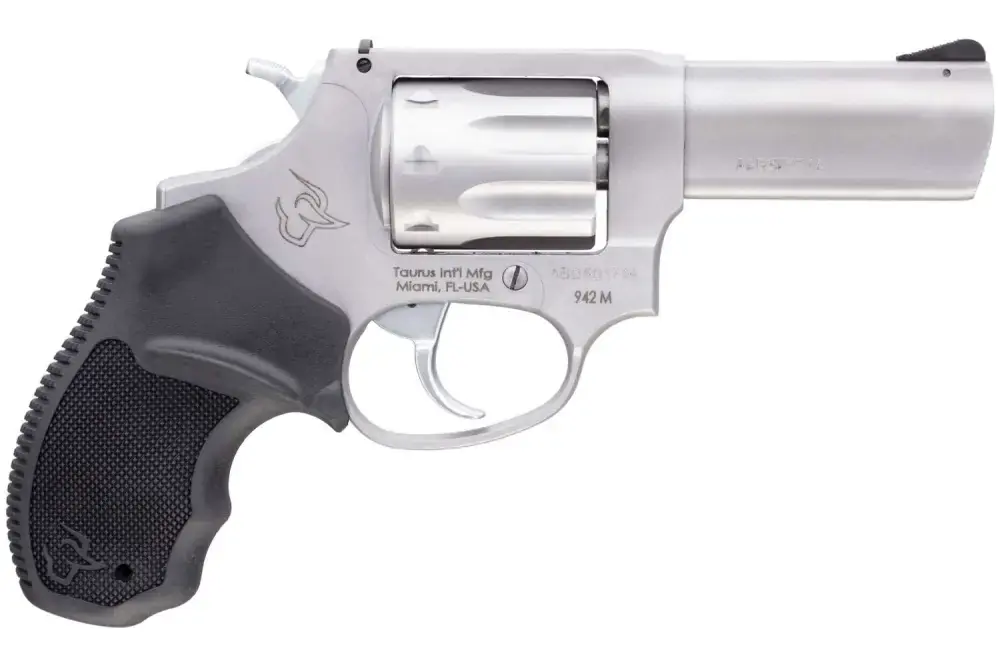 Taurus 2942M039 942M 22 WMR 8 Round 3" Matte Stainless Black Rubber Grip