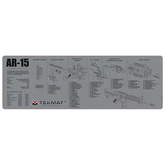 TekMat TEKR36AK47GY Original Cleaning Mat AK-47 Parts Diagram 12" x 36" Gray