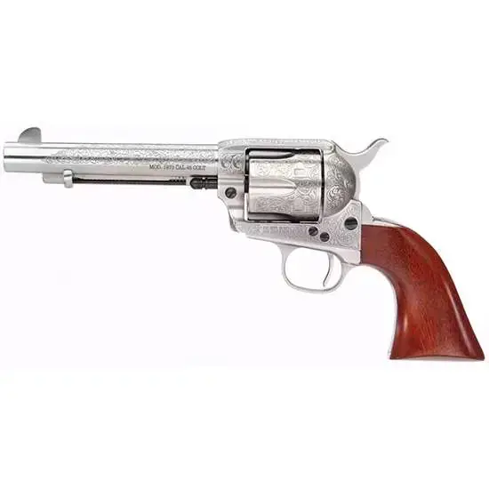 Taylors and Company 711AWE 1873 Cattleman 45 Colt (LC) 6 5.50" Nickel Flora Engraved Walnut Grip