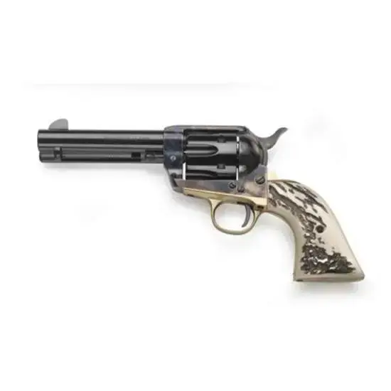 Taylors and Company OG1409 1873 Cattleman 45 Colt (LC) 6 Round 4.75" Blued Case Hardened Stag Imitation Grip