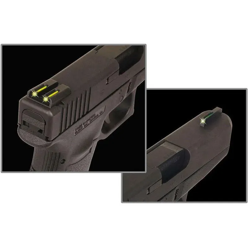 Truglo TG131GT1B Brite-Site TFO Fits Glock 42/43 Tritium/Fiber Optic Green Front Yellow Rear Black