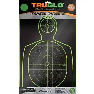 Truglo TG13A6 Tru-See Self-Adhesive Paper 12" x 18" Silhouette Black Target Paper w/Green Accents 6 Per Pack