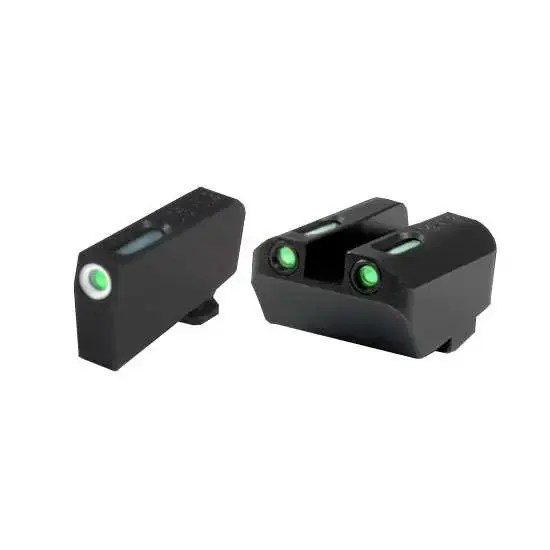 Truglo TG13GL4A Brite-Site TFX Day/Night Sights Suppressor Low Set Fits Glock 17/17L/19/22/23/24/26/27/33/34/35/38/39 Tritium/Fiber Optic Green w/White Outline Front Green Rear Black