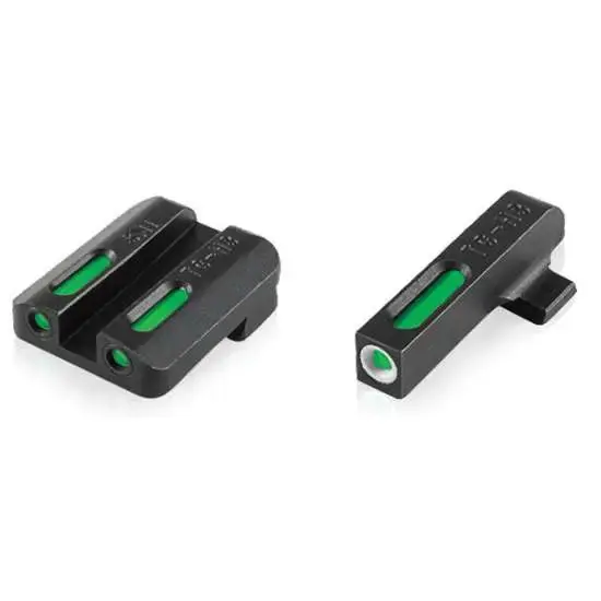 Truglo TG231F1W Tritium Pro Night Sights FN FNP-9/FNX-9/FNS-9 Green Tritium w/White Outline Front Green Rear Black