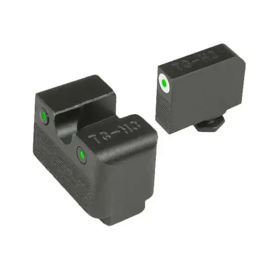 Truglo TG231G1MW Tritium Pro Night Sights Fits Glock MOS 17/19/22/23/24/26/27/33/34/35/38/39 Green Tritium w/White Outline Front Green Rear Black