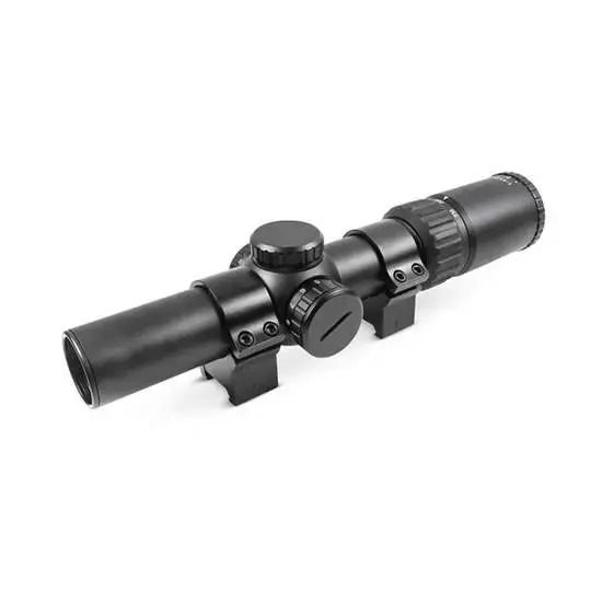 Truglo TG8514BLC OPTI-Speed Crossbow Scope 1-4x 24mm Obj Wide FOV 30mm Tube Black Finish Illuminated BDC